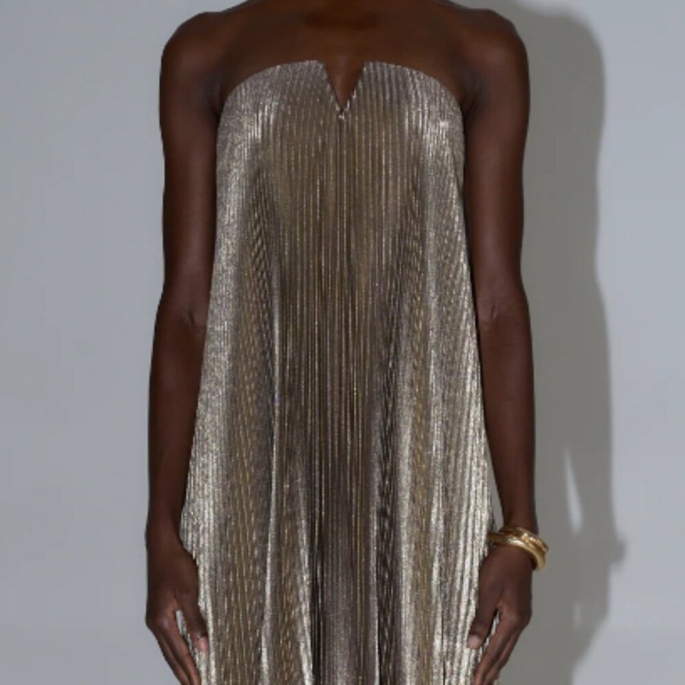 L'IDÉE Black Tie Gown - Gold Shimmer Size 8